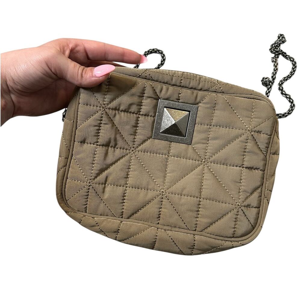 Sonia Rykiel Le Copain Quilted Taupe Crossbody Bag With Gunmetal Chain Strap - Picture 2 of 8